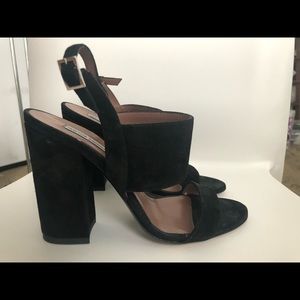 New Tabitha Simons Block Heels Shoes Black Suede 8